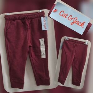 Cat & Jack Kids Burgundy Sweat Joggers (Nwts)